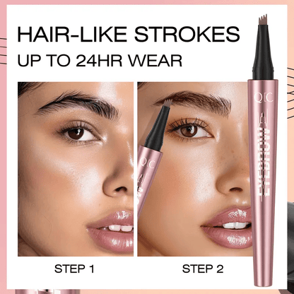 New Waterproof Micro-Fork Eyebrow Pencil, Long-Lasting Brow Pen for Natural Hair-Like Strokes